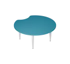 PLAYFORM 02 modulární hravé stoly, výška 520 mm, kovová podnož bílá, deska 25 mm, skandinávská modrá